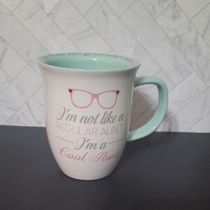 Cool Aunt Ceramic Mug - Mint and Pink